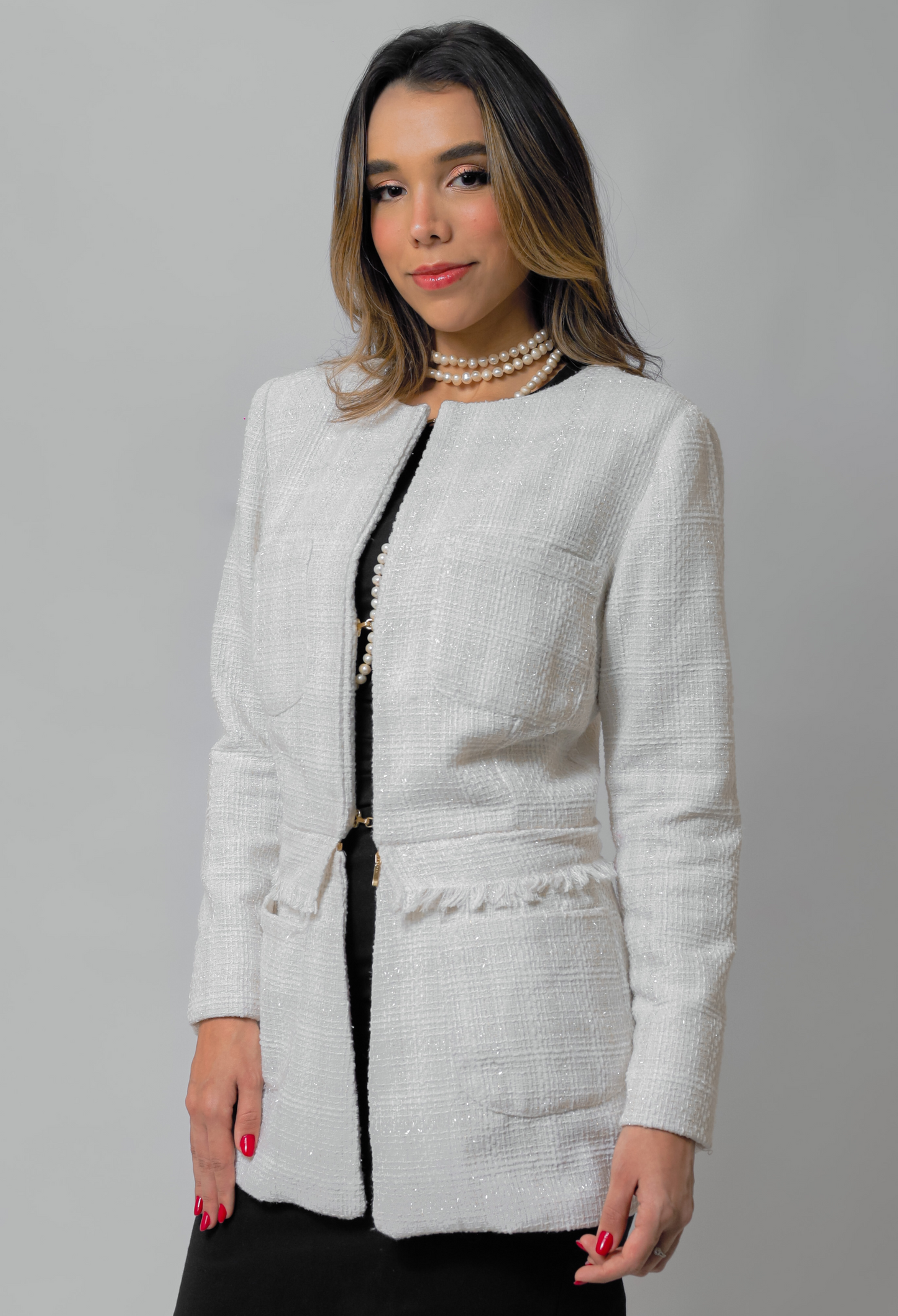 Jaleco Tweed Bárbara - Off White